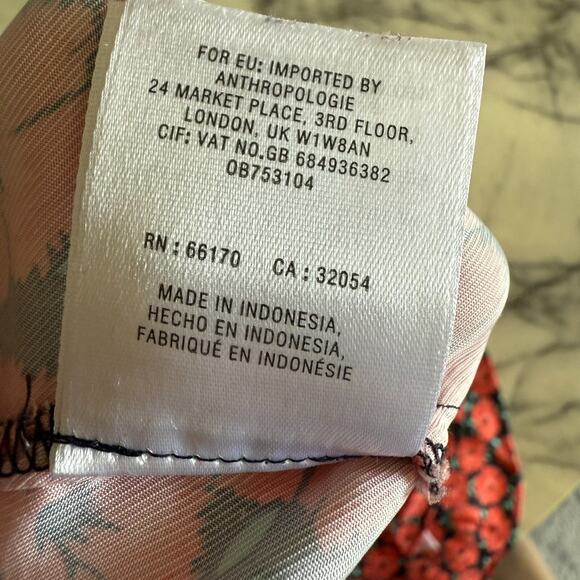 Anthropologie ETT TWA VirginieRed Floral Ruffle Flared Poppy Print Pants Size 2 - Picture 15 of 16